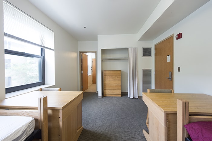 Henderson House Semi-Suite Double - two beds desks a dresser and closet